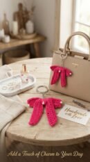 ✨ Handcrafted Crochet Bow Keychains – Aesthetic Bag Charms & Accessories